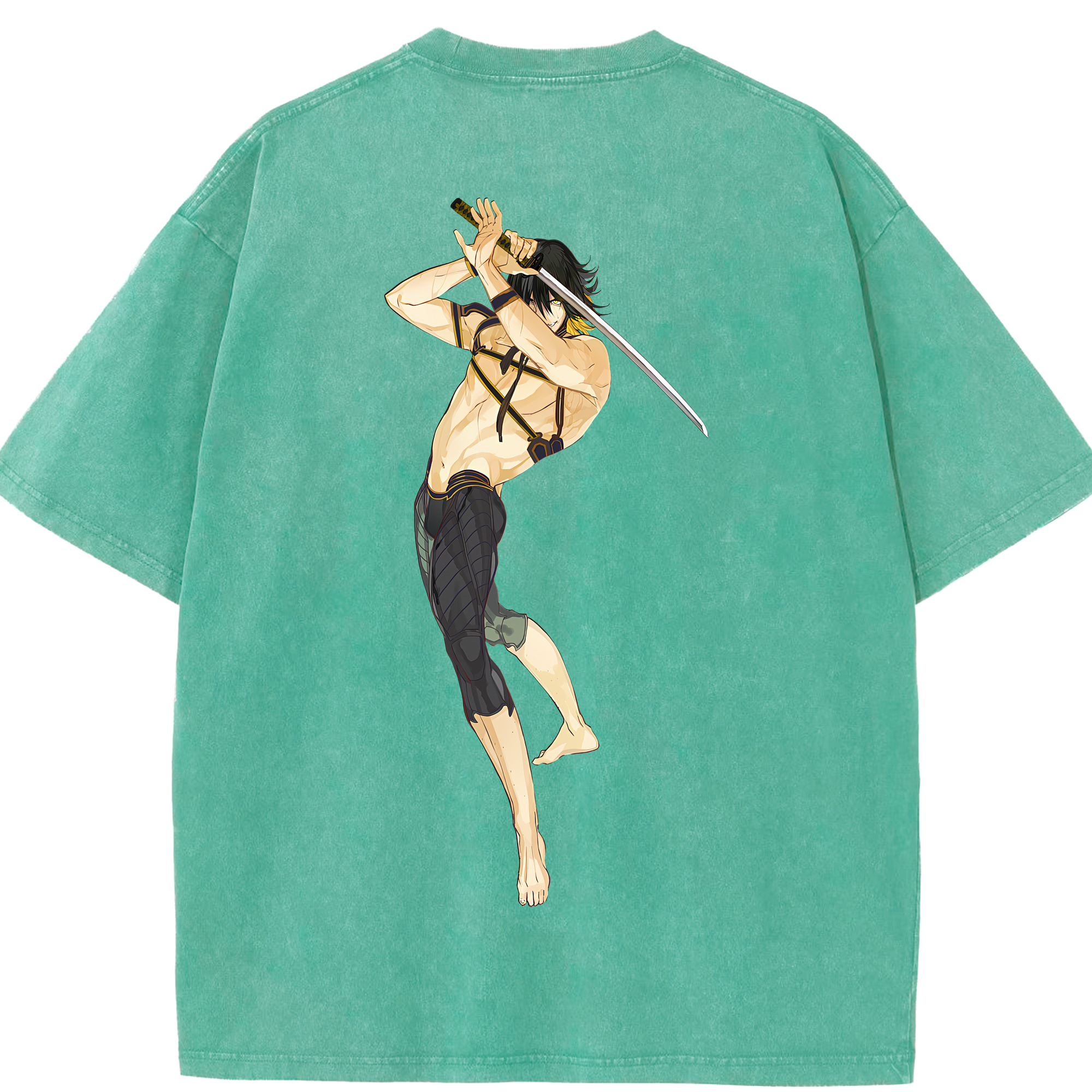 （画像用） 刀剣乱舞 Touken Ranbu 綿100% ヴィンテージ風 半袖Tシャツ（背面プリント）